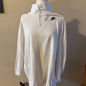 Women's Like New Mock Turtleneck Long Sleeve Sweatshirt Size 2X White NIKE